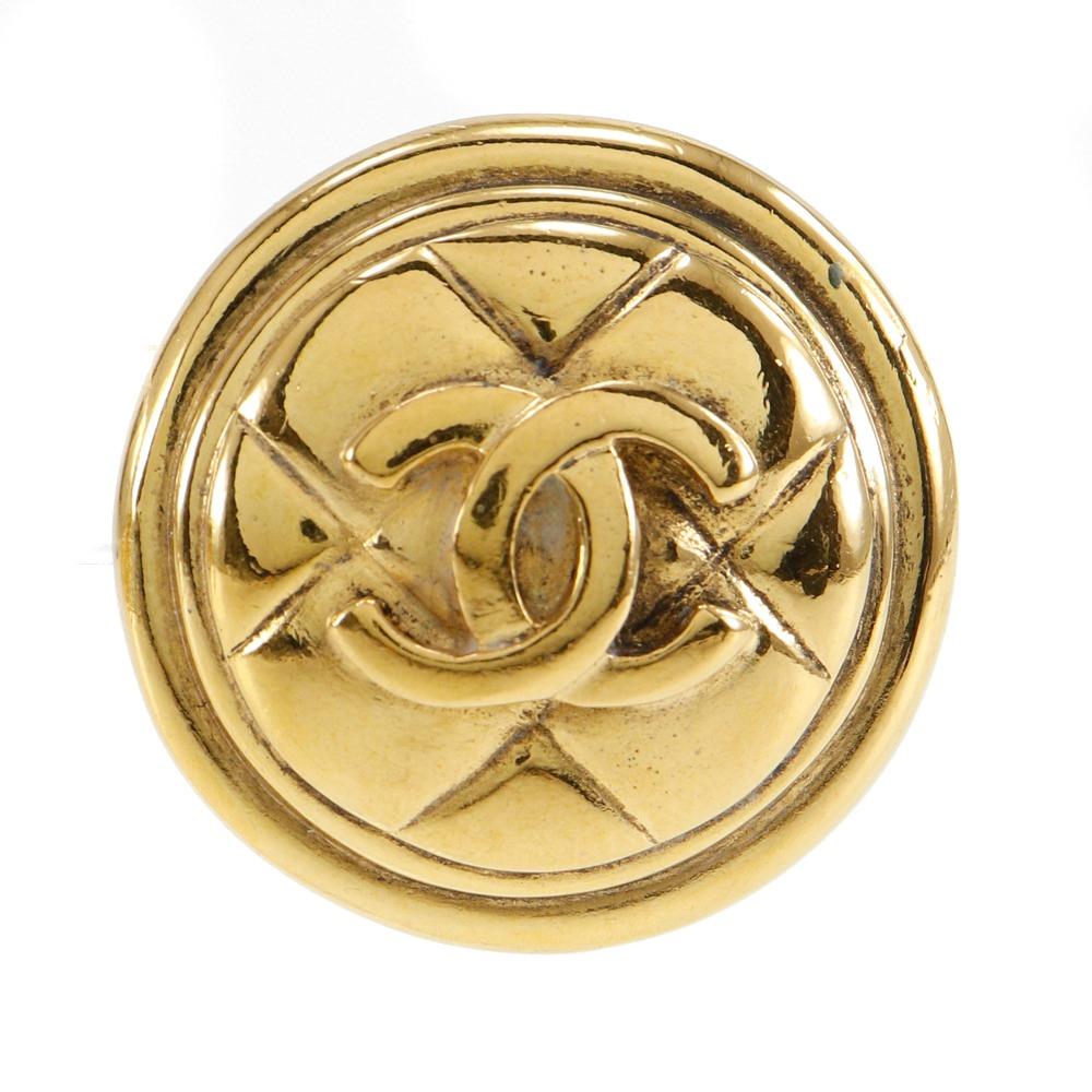 CHANEL Earring Matelasse gold Plated Gold 31.5g Women Used