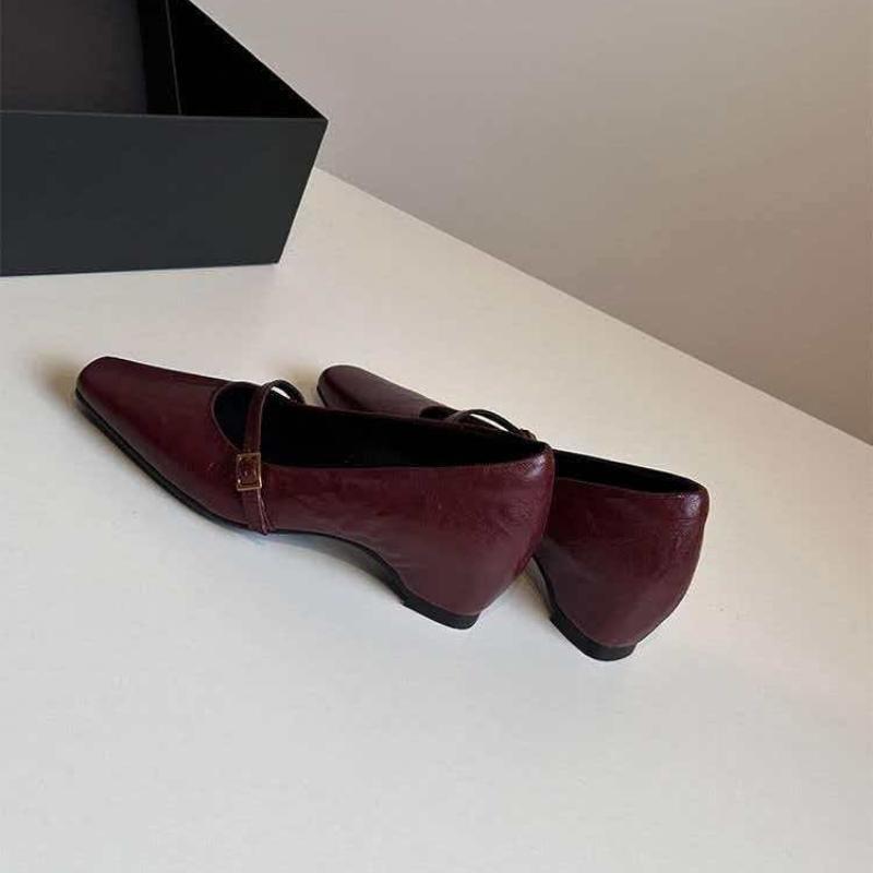 French Vintage Square Head Low Heel Camellia New Women's Shoes Spring Autumn Thick Heel Single Shoes Black Versatile Casual