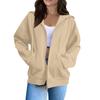 Women's Fashion Casual Long Sleeve Solid Color Hooded Sweatshirt Tops