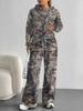 Patchwork Tie-dye European and American Casual Long-sleeve Set, Women's Hoodie Sweatshirt and Pants Two-piece Set