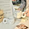 Simple Ins Ceramic Ink Dots Solid Color Mug Office Japanese Coffee Cup Saucer Set Chubby Cup Gift Water Cup