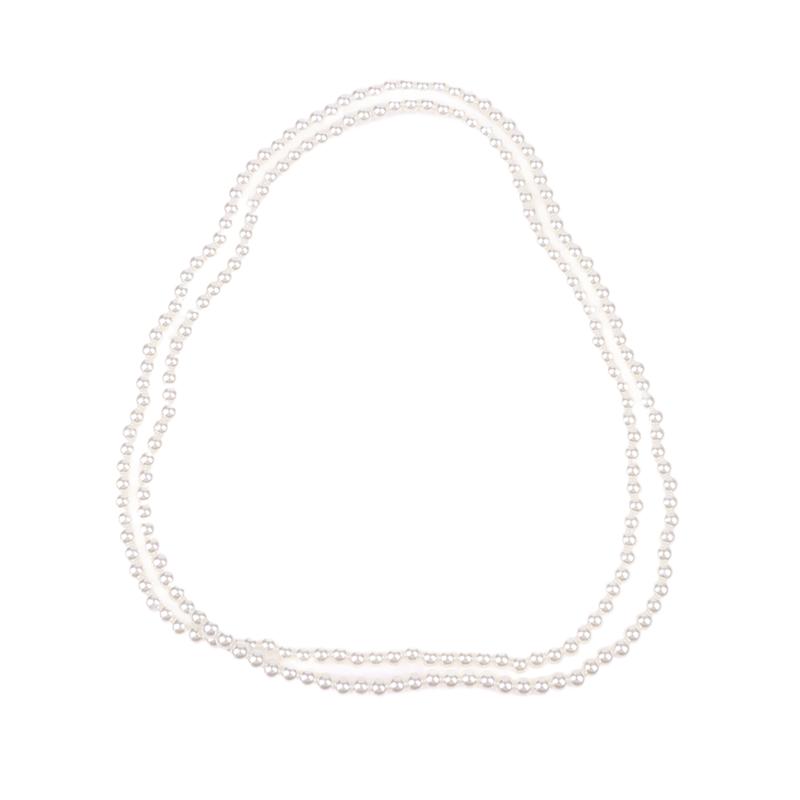 Long Cream Glass Necklace For Women Imitation Pearl Party Jewelry Fashion Accessories Multi-Layer Sweater Beads Chain