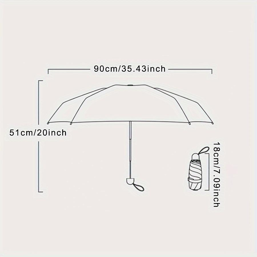 1Pc Solid Color Mini Folding Umbrella, with Simple Storage Box, Casual and Lightweight Portable 6-rib Umbrella, Suitable for Rainy/sunny