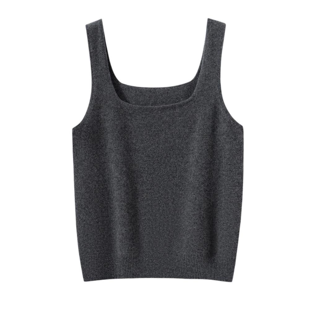 Women's 100% Pure Cashmere Round Neck Knit Camisole Vest