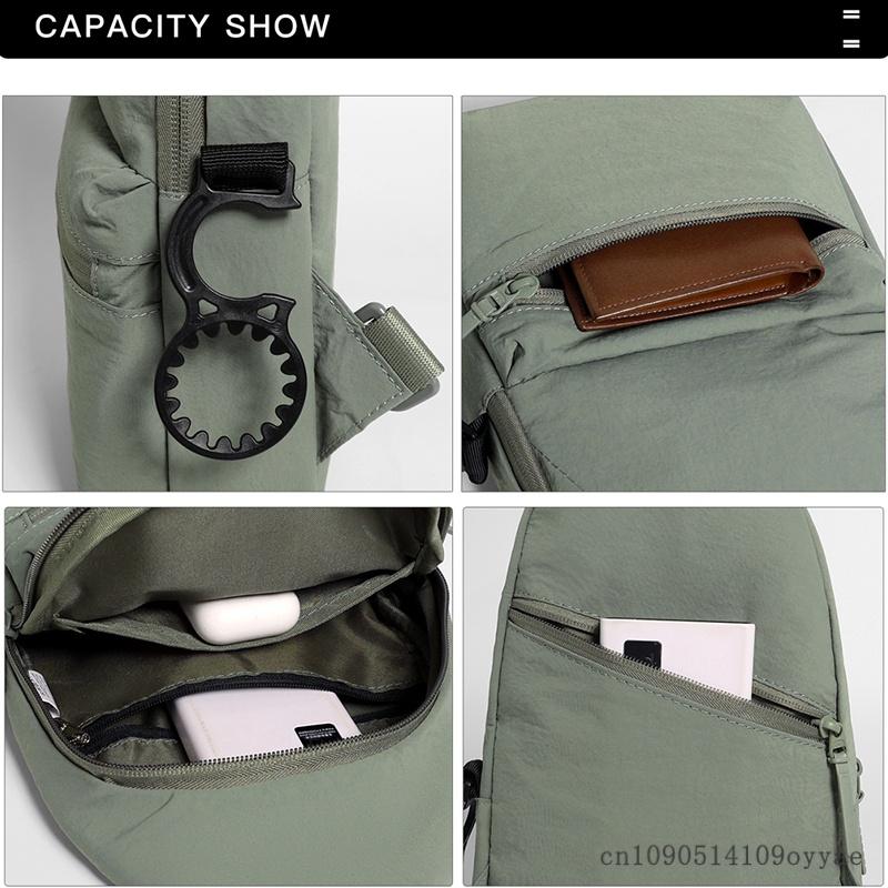 Men's Chest Bag, Fashionable Chest Messenger Bag, Niche Waist Bag, Large-Capacity Casual Commuter Shoulder Bag, Travel Backpacks