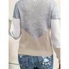 [Kuscheliger Pullover] Kuscheliger Farbblock Damen Casual V-Ausschnitt Pullover | Langarm-Pullover mit gerippten Bündchen, Herbst-/Winter-Oberteil für Freizeitkleidung