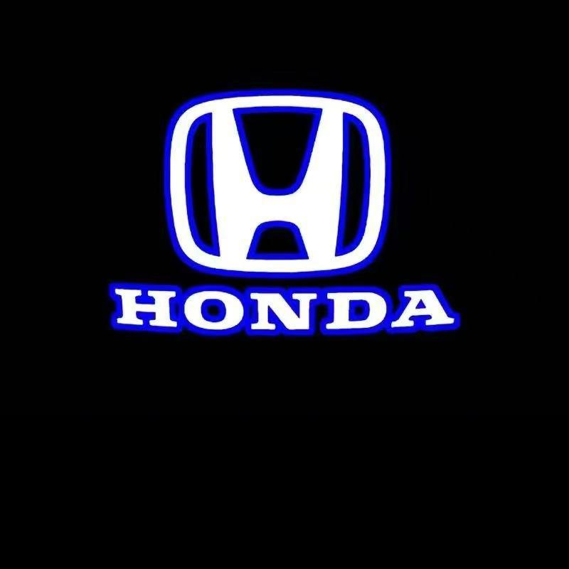 2Pcs LED Car Welcome Door Lights Emblem Accessory For Honda Civic FIT Accord Prelude CRV 5th Mugen CRZ CRX Jazz HRV Pilot Odysse RA4