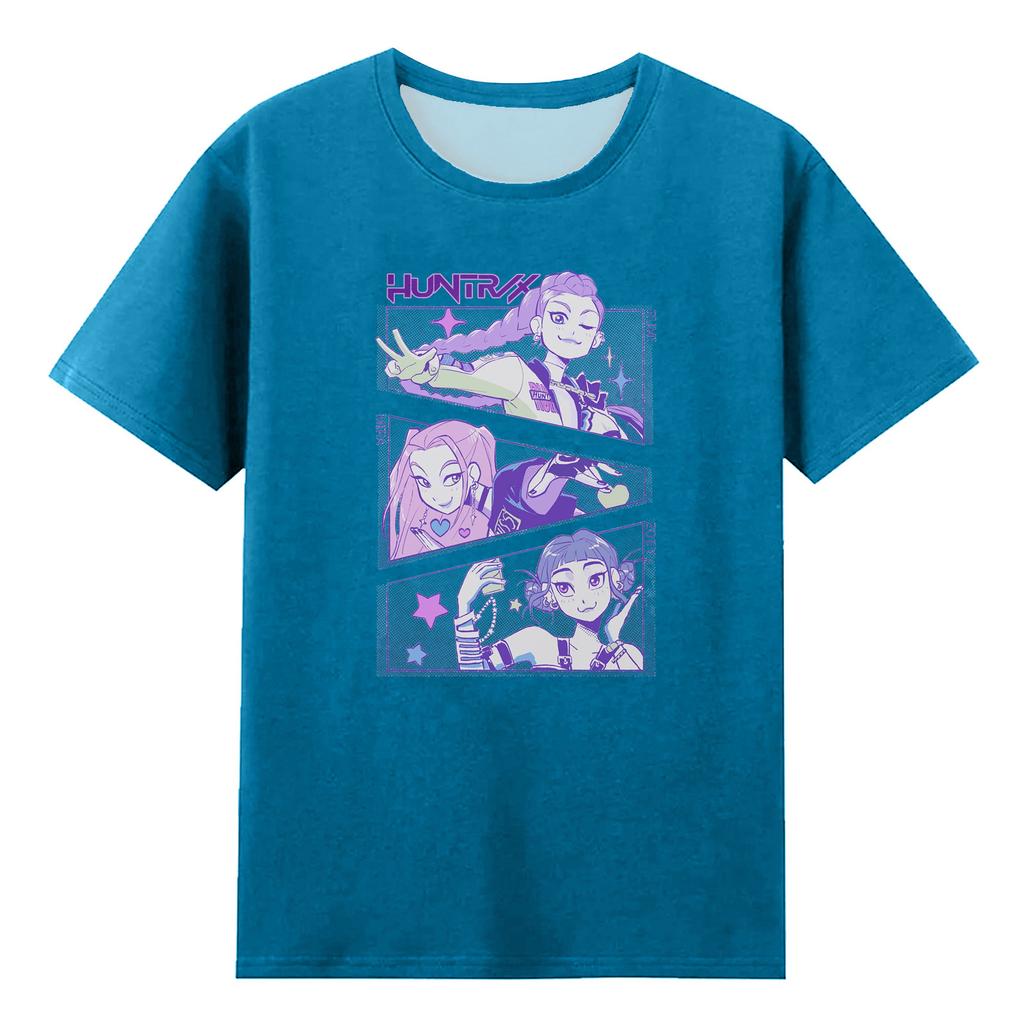 Boys Girls Round Neck Casual Printed Short-sleeved T-shirt Top