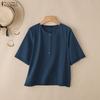 Women Casual Round Neck Summer Short Sleeve Cotton T-Shirts