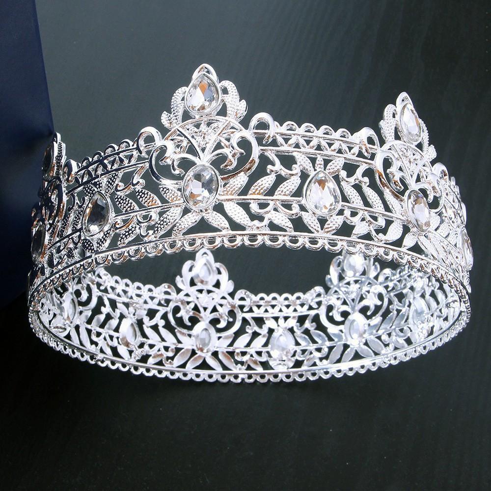 European and American Men's Golden Crown Simple Multi Color Full Circle King Crown Headdress Birthday Bride Crown