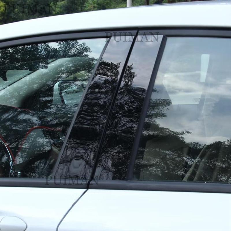 4 STÜCKE Fensterzierleistenabdeckung BC Säulenaufkleber Passend für Ssangyong Korando 2011 - 2018 Polierte Säulenpfosten Zubehör