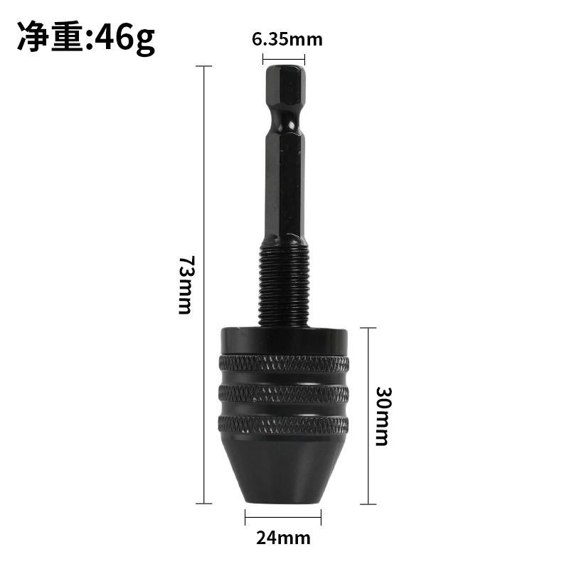 Mini Keyless Drill Chuck 0.3-8mm Self-Tighten Electric Drill Bits Collet Fixture Tools 1/4" Hex Shank Quick Change Converter
