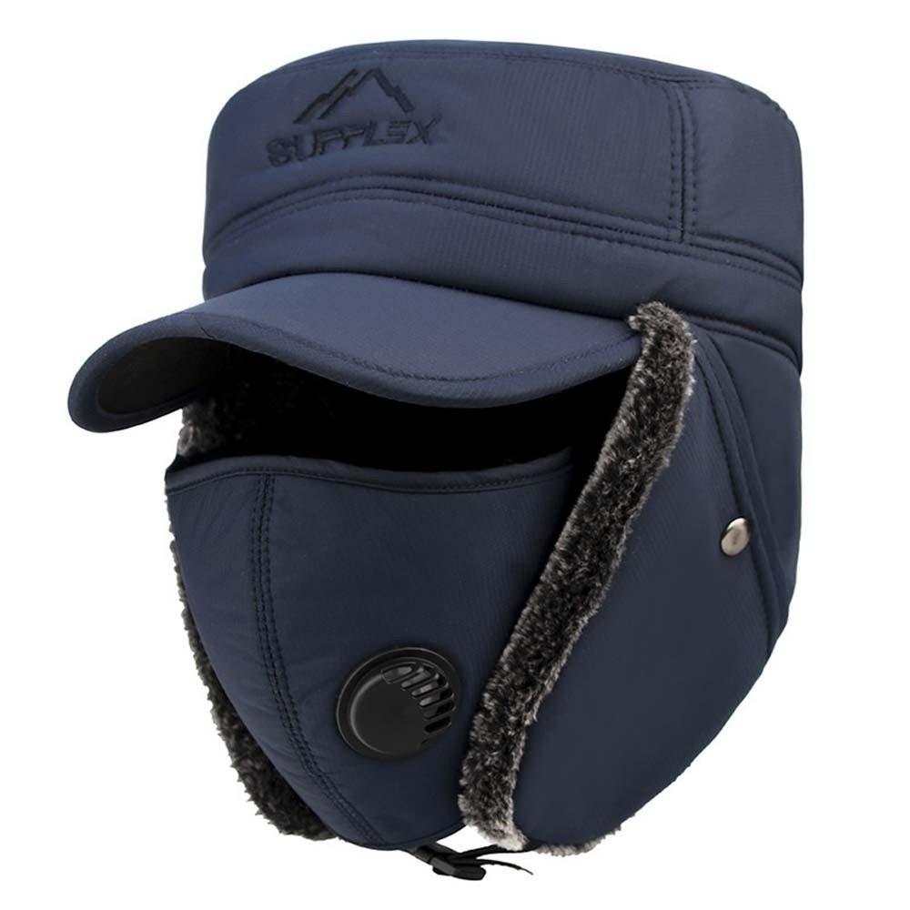Thickened Winter Trapper Hat Breathable Fleece Earflaps Hat Windproof Thermal Cap Outdoor Work