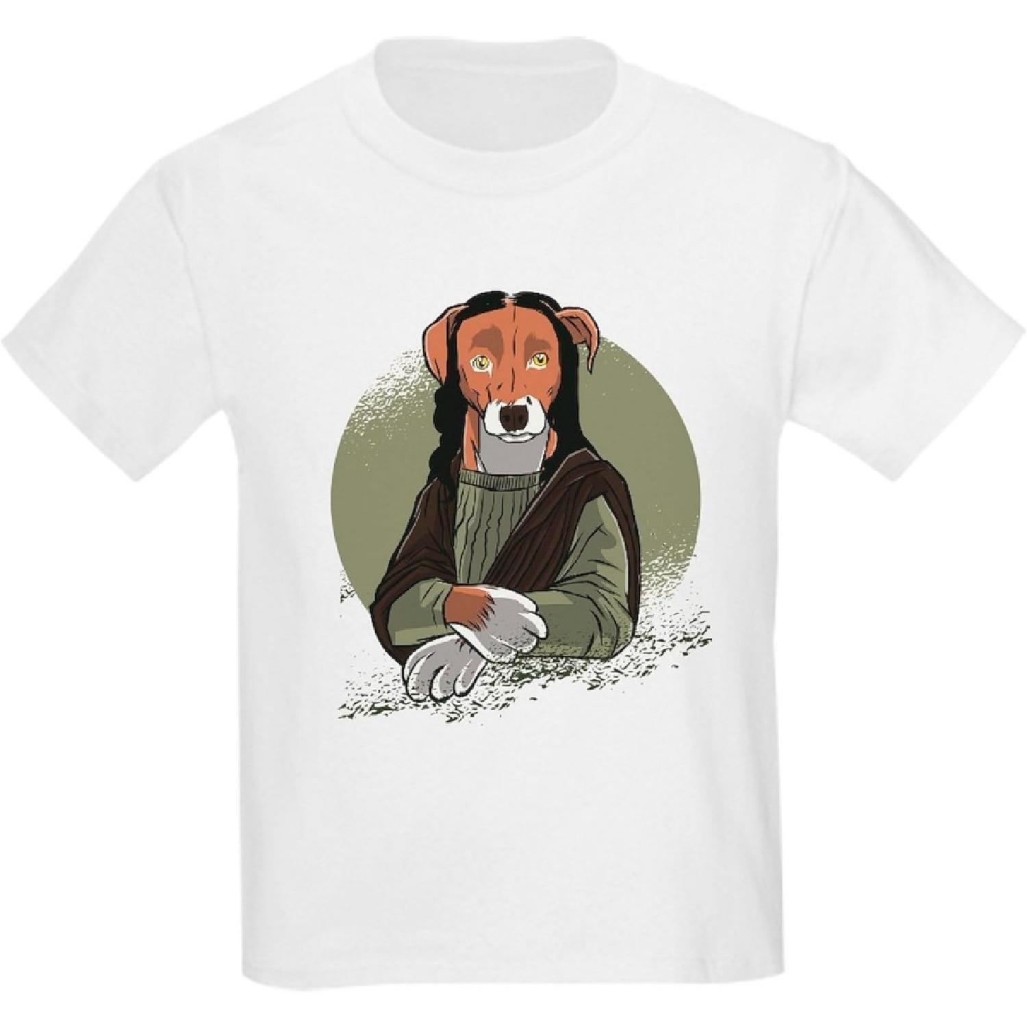 CafePress Mona Lisa Dog T Shirt Youth Kids Cotton T-Shirt S