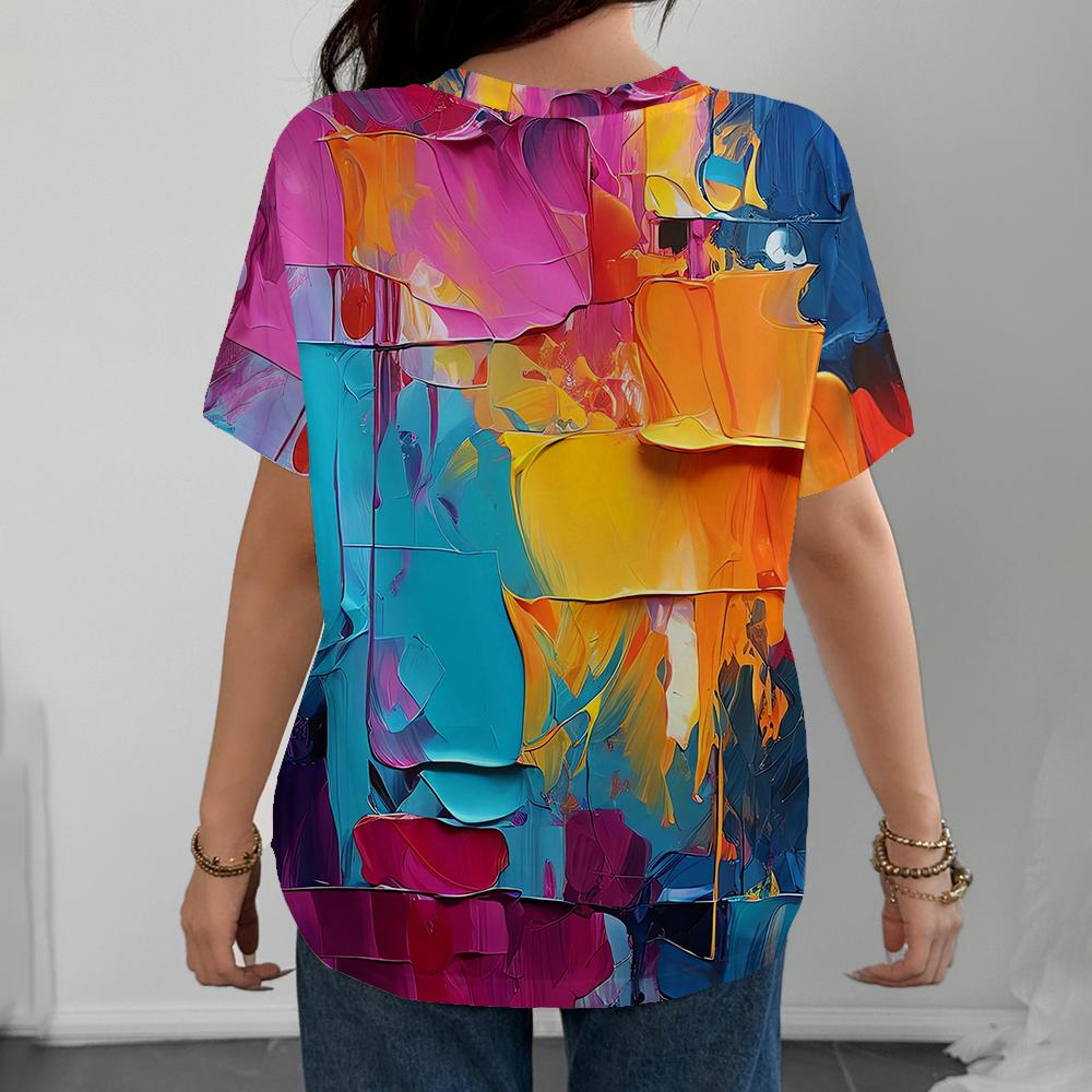 Creative Women's T-shirt Casual Fashion Comfortable Pattern 3d Print Multi-color Short Sleeve Daily Versatile Top