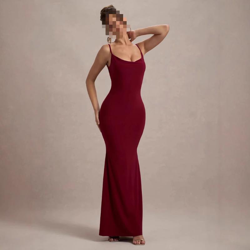 European and American summer camisole backless fishtail dress dress