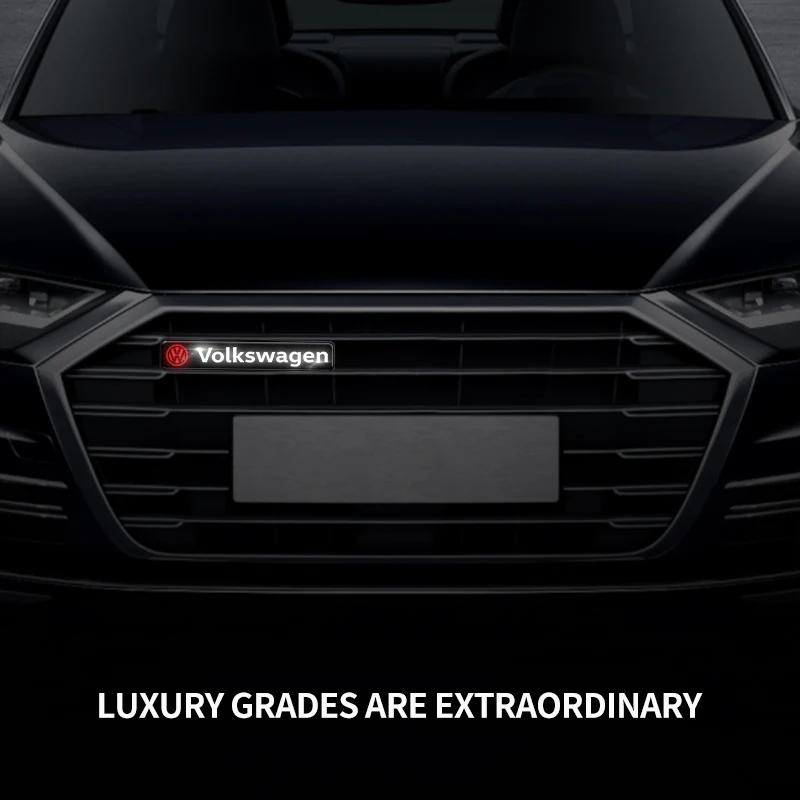 For Volkswagen Car Styling Car Decorative LED Lights Front Hood Grille Decoration Badge For Volkswagen Polo B5 B6 B7 T4 T5 Golf
