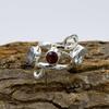 Solid 925 Sterling Silver Garnet Blue Topaz Handmade Ring, Statement Ring, Anniversary Gift, Silver Jewelry, Partywear Ring