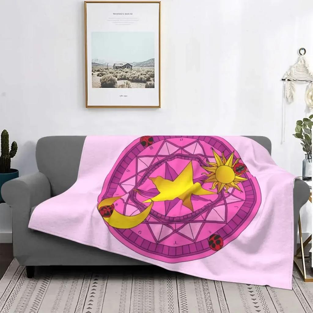 Cardcaptor Sakura dream wand blanket soft flannel fleece warm anime manga throw blankets for car bedroom couch bedspreads