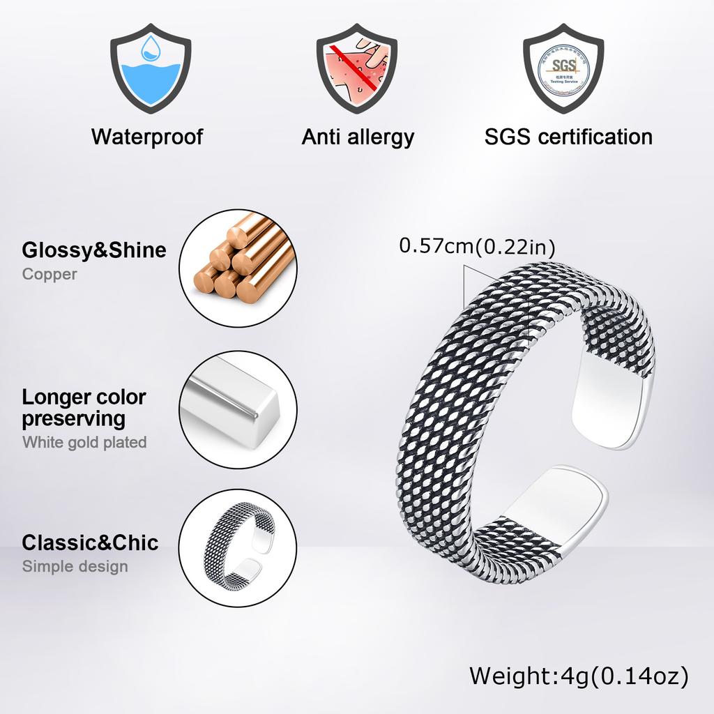 Vintage Men's Ring,Simple Open Ring Lines Index Finger Ring,Free Ring Jewelry Gifts