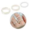 3 Pcs Minimalist Resin Finger Rings Beaded Elastic Stackable Ring Fashion Statement Ring Jewelry for Women Teen Girls