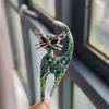 Elegant Rhinestones Cats Brooch Enamel Animal Lapel Pin Stylish Business Event Accessory for Fashion Enthusiasts