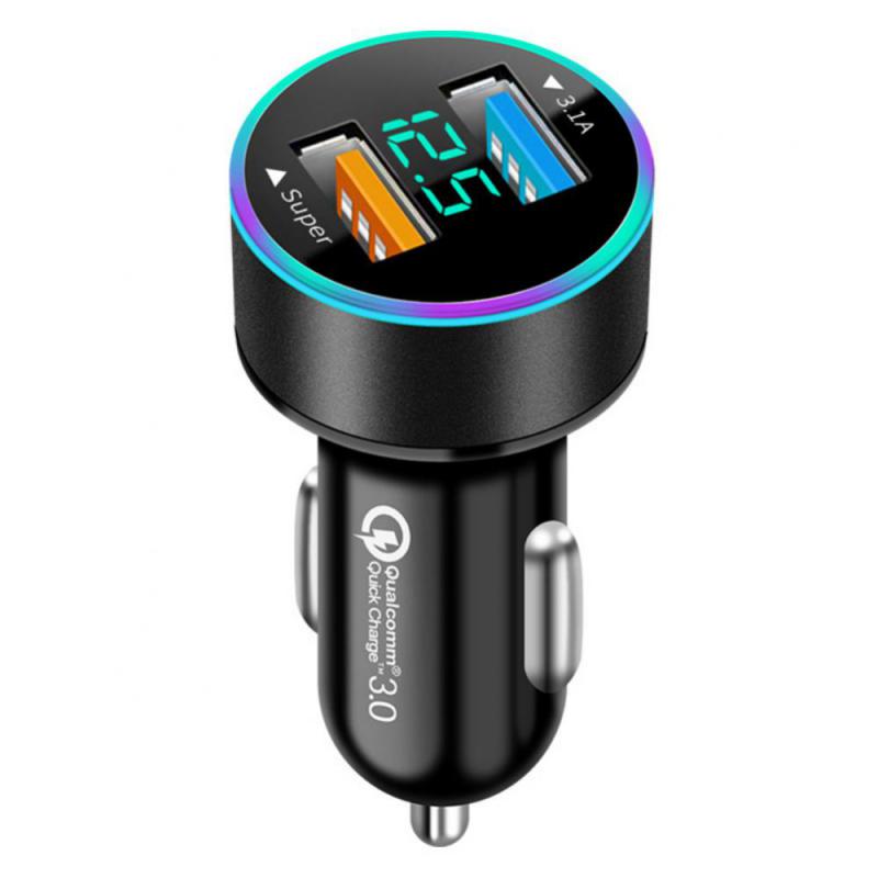 Car Charger Cigarette Lighter PD QC3.0 Fast Charging With LED Voltage Display 12V/24V Dual Usb Charger Universal For Phone
