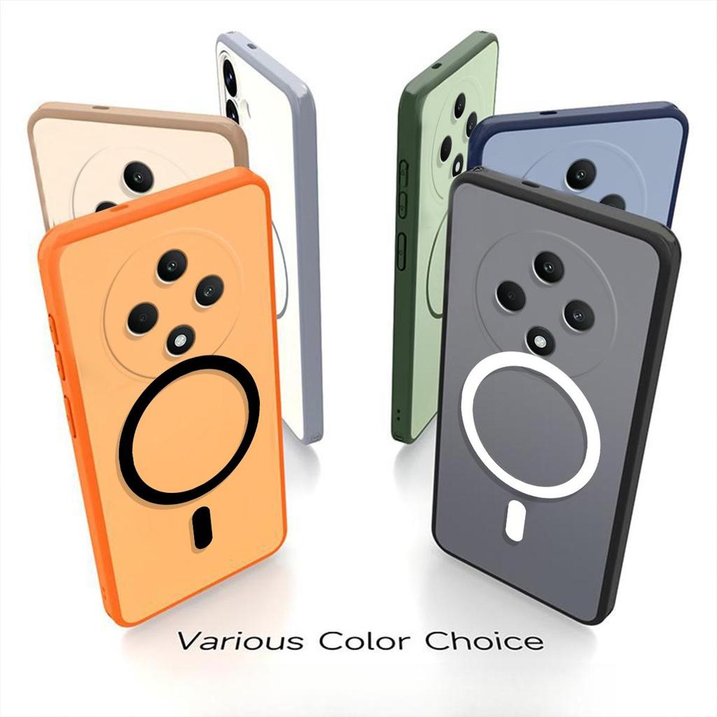 Magnetic Iron Ring Phone Case for OPPO Reno12 F 4G/5G Matte Soft TPU Shockproof Cover