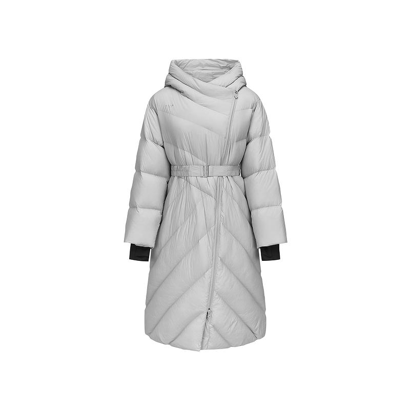 Skechers Freedom Series Warm Lightweight Breathable Soft Long Down Jacket Women Outerwear Dolphin-Gray P424W178-03UM M
