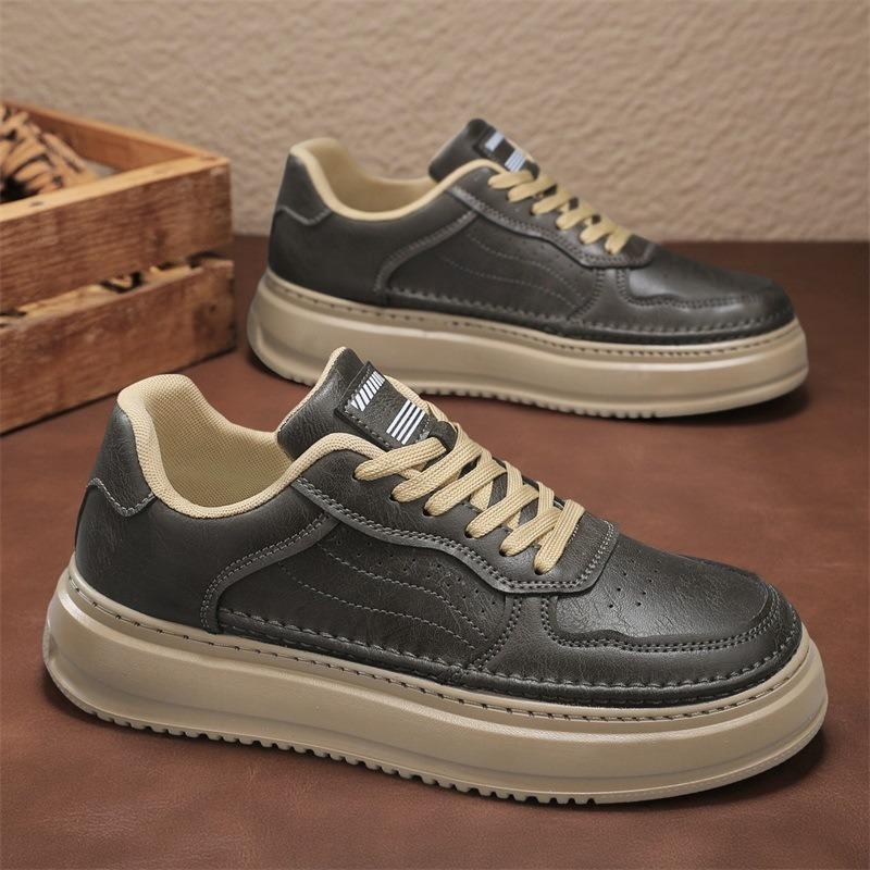 Men's Shoes Autumn New High-end Versatile Casual Leather Board Shoes British Retro Men's Leather Shoes Work Shoes