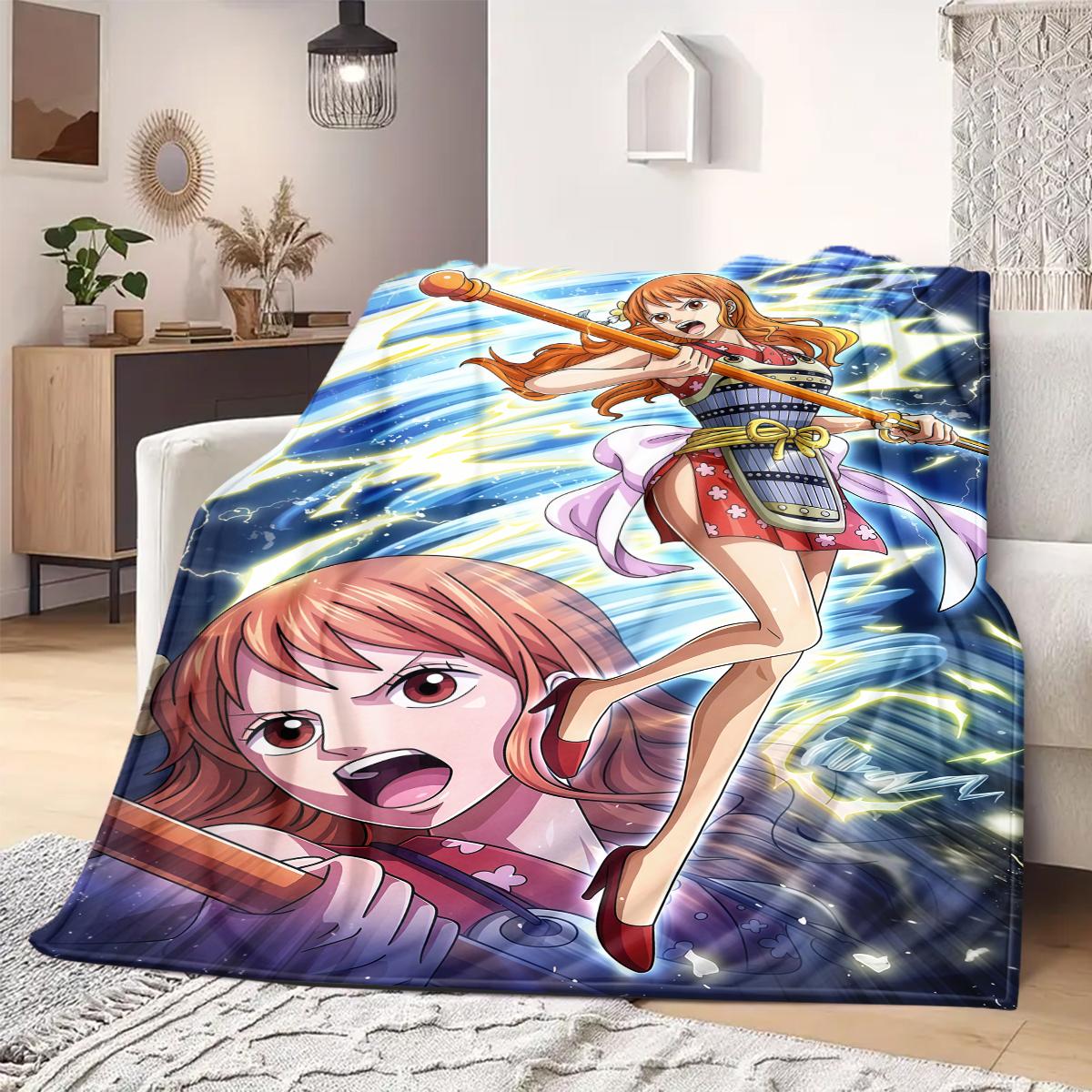 

Nami Print Blanket Warm Comfortable Flannel Blanket Suitable for Bedrooms,Sofas, Beds,Chairs,Travel -QIAO59 75x90cm