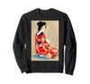 Beautiful Japanese Woman In Kimono Holding a Japanese Torii of Beautiful Japanese Nagajuban Sweatshirt Fan, Geisha, Painting, Gate, Kototo, Bijin-ga