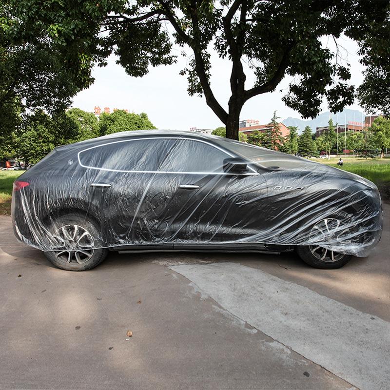 Disposable Car Clothing Cover, GM Sun Protection, Rain and Dustproof, Simple Transparent Plastic Full Cover Cover
