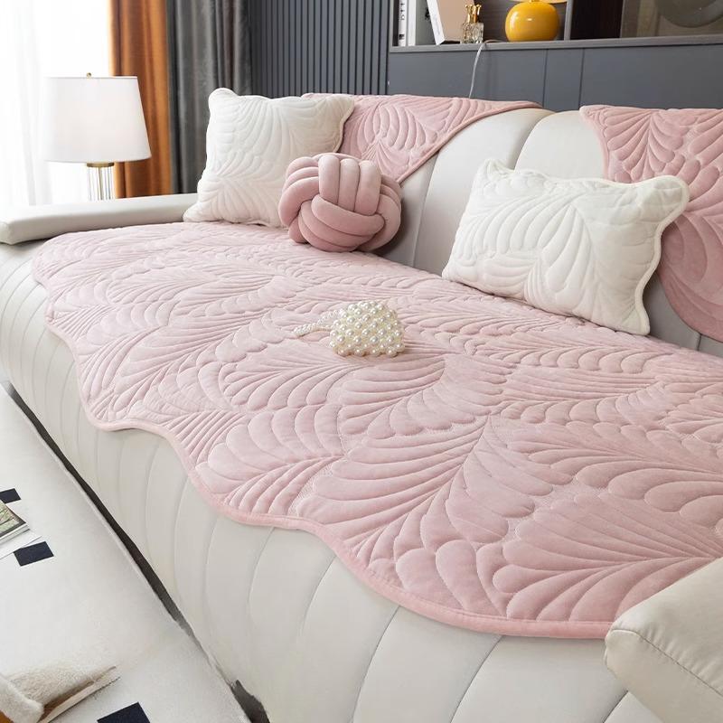 Irregular Special-shaped Sofa Cushions, All-season Universal Non-slip Winter Short Plush Cushions, Leather Sofa Covers, Backrest Towels