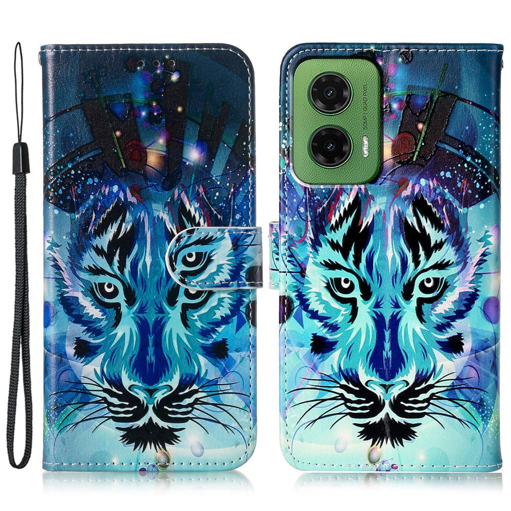 For Motorola Moto G35 5G Case Pattern Leather Wallet Phone Cover with Card Holder