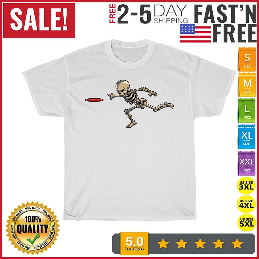 

Disc Golfing Skeleton Halloween Men Disc Golf Halloween T Shirt Men Women New Unisex T-Shirt XXXXL