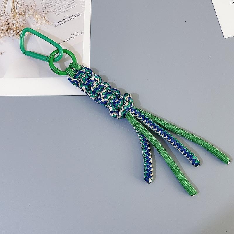 

Брелок ручной работы плетеный контрастных цветов, подвеска для сумки, декор, аксессуары, изысканные украшения для ремня, ювелирные изделия