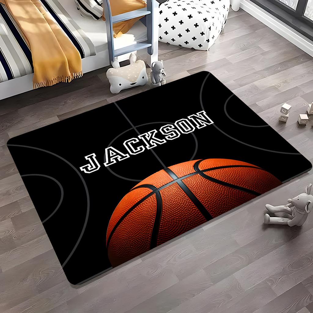 Basketball Court Rug - Non-Slip Soft Sponge Floor Mat for Bedroom, Kitchen, Hallway & Entrance Decor