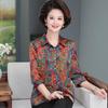 Mulberry Silk Long-Sleeved Shirt for Middle-Aged Women - Stylish, Plus-Size Summer Top