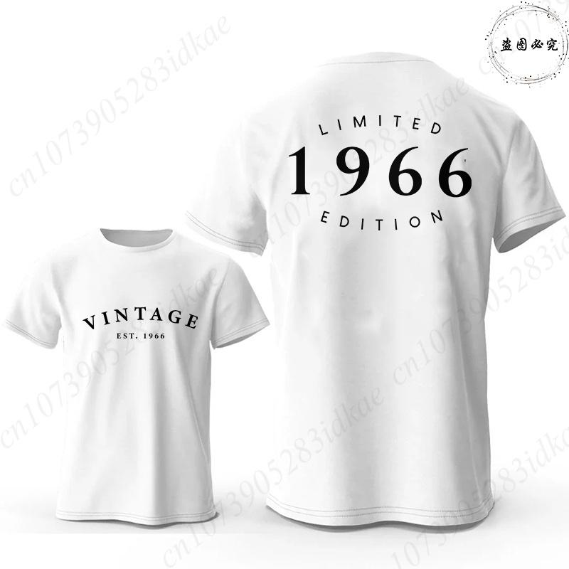 Vintage Est 1966 Limited Edition 60th Birthday Tees Mens Oversized O Neck Short Sleeve Tshirts Fashion Graphic Male Clothing