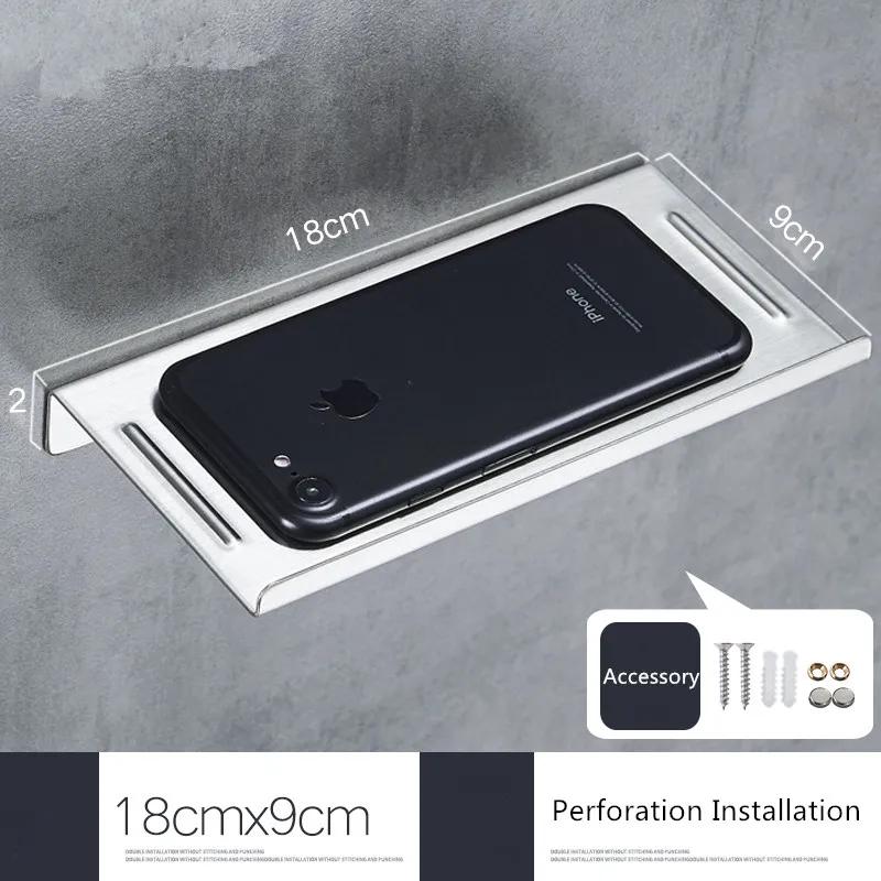 Bathroom Accessories Stainless steel phone holder Bath Rack Modern Bathroom Ornament Shelves Kitchen Wall Shelf