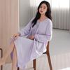 Camice da notte stile palazzo da donna: Elegante Abito Lungo Monocolore per Primavera e Autunno 2026