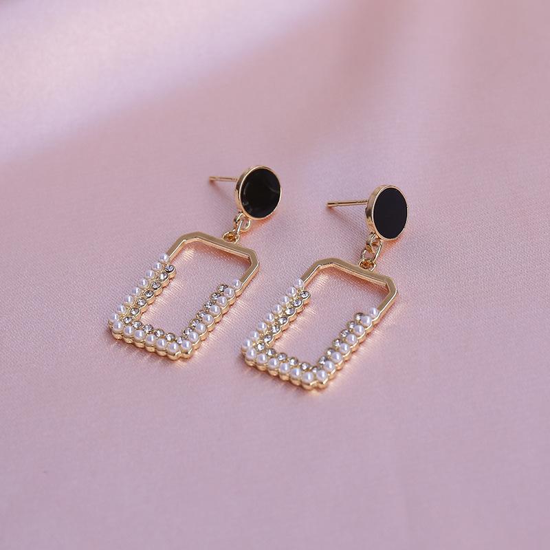 Silver Needle Geometric Square Elegant Fashion Earrings Women's New Trendy Simple Earrings Versatile Ear Jewelry
