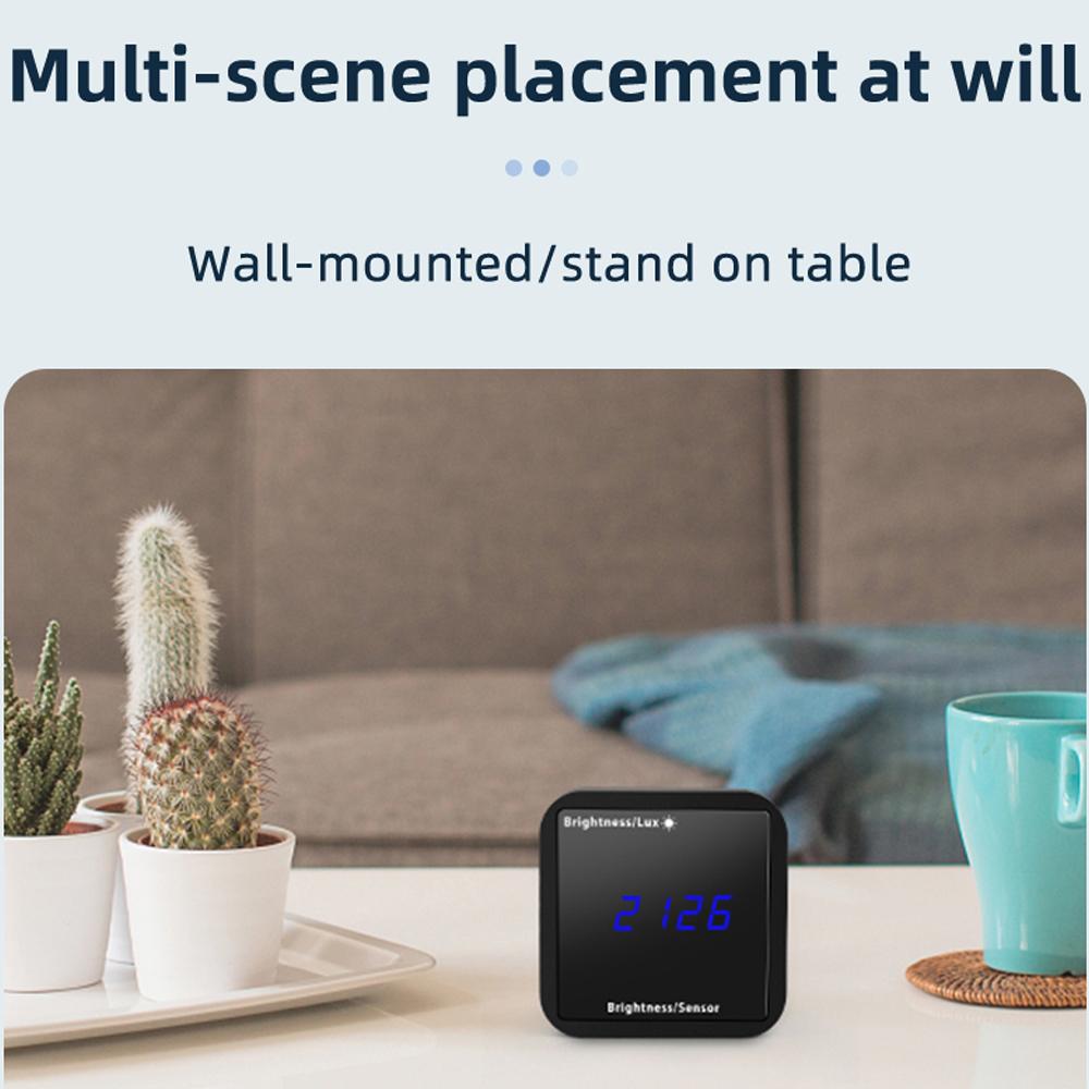 Tuya WIFI Intelligent Light Detector Temperature & Humidity Sensor with LED Display Support APP