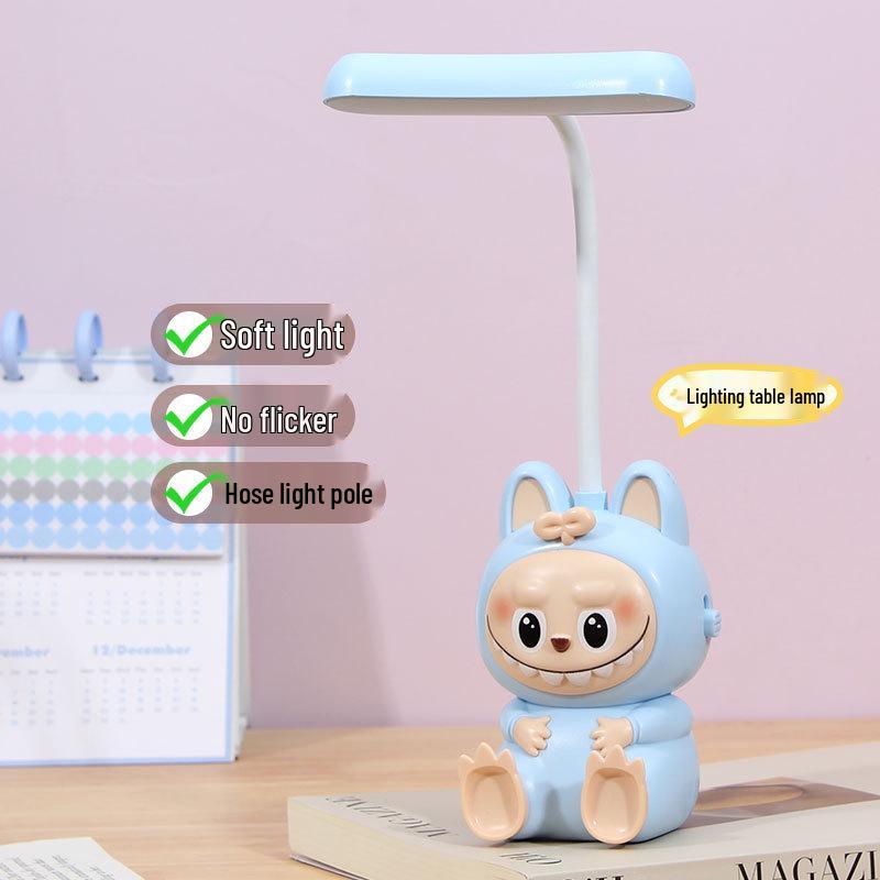 Lumină de noapte Labubu de desene animate, lampă de masă USB pentru copii