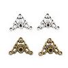 40pcs 14x19mm Antique Silver Plated Bronze Flower Style Connector Charm Pendant DIY Jewelry Supplies for Bracelet Necklace