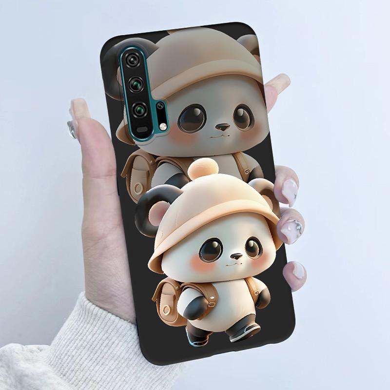 For Honor 20 Pro Case Honor20 Pro Back Soft TPU Silicone Cover Cute Cartoon Panda Phone Case For Huawei Honor 20 Pro Coque Funda