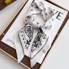 70x70cm Lightweight Square Scarf Women Polka Dot Print Silk-Like Wrap Neck Tie Hair Band Fashion Accessory