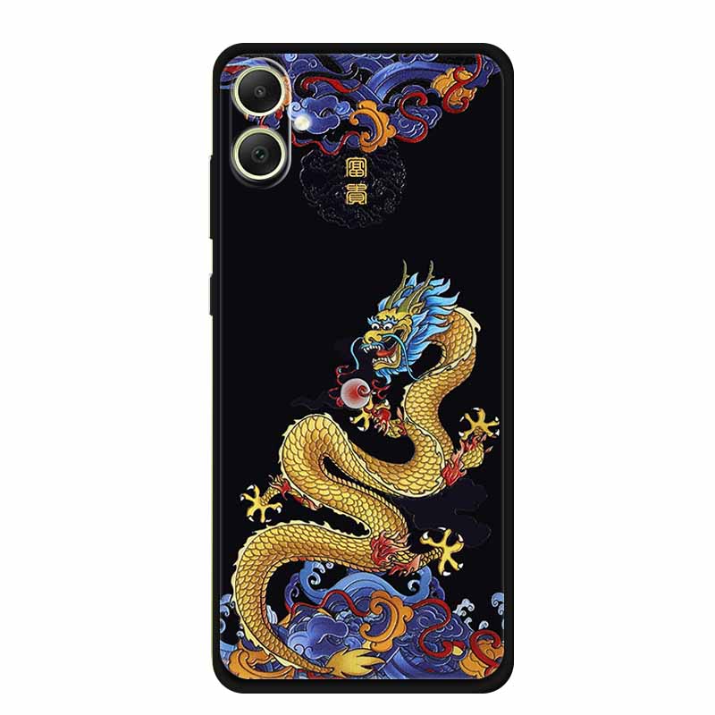 3D Emboss Case For Samsung Galaxy A06 M06 F06 A05 M05 F05 Phone Case A 06 M 05 Flower Black Silicone Soft Back Cover Coque Funda