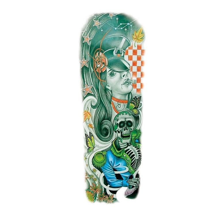 Flower Arm Tattoo Sticker Waterproof Men And Women Sticker Full Arm Waterproof Tattoo Sticker Ukiyo-E Painting Geisha Simulation Big Picture Sticker
